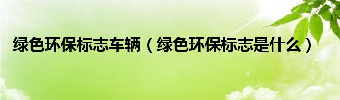 江南app体育绿色环保标志车辆（绿色环保标志是什么）