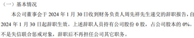 江南·体育(JN SPORTS)官方网站万安环境财务负责人周先祥辞职 2023年