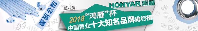 江南app体育鸿雁杯2018中国管业十大知名品牌排行榜元财、上意欧美亚蓝翎入榜